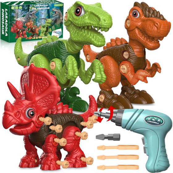 Imagem de Brinquedos de dinossauro Laradola para meninos de 4 a 8 anos com furadeira elétrica