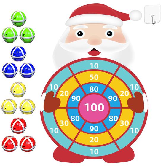 Imagem de Brinquedos de Natal Dart Board Papai Noel 30 polegadas com 12 bolas para crianças