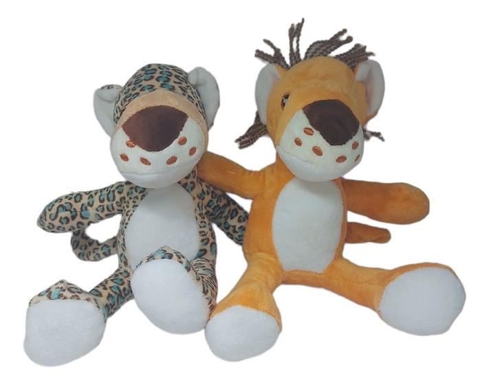 Imagem de Brinquedos de Pelúcia Leão E Tigre Médio Para Cães E Gatos 2 Unidades