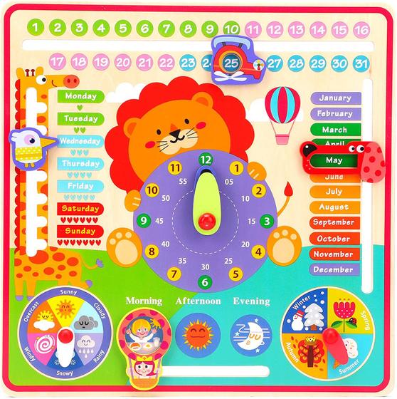 Imagem de Brinquedos Montessori Mama Montessori para crianças aprendendo relógio  Brinquedos Educacionais de Aprendizagem Pré-Escolar para Crianças de 3 Anos +  Calendário infantil e  do relógio de ensino Aprendendo &amp brinquedos educativos para 4 anos 