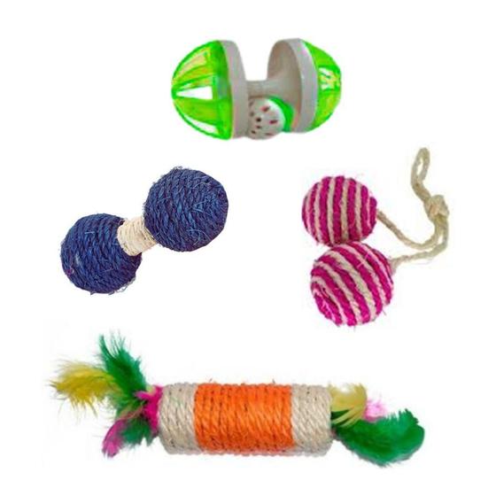 Imagem de Brinquedos Para Gato Kit 4 Itens
