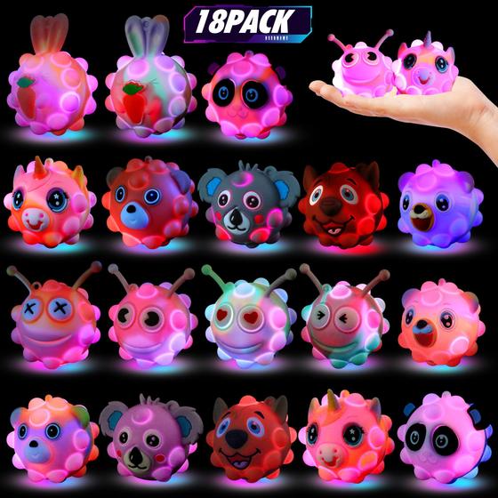 Imagem de Brinquedos Pop Balls com Luzes de LED - Lembrancinhas de Festa - 18 Unidades
