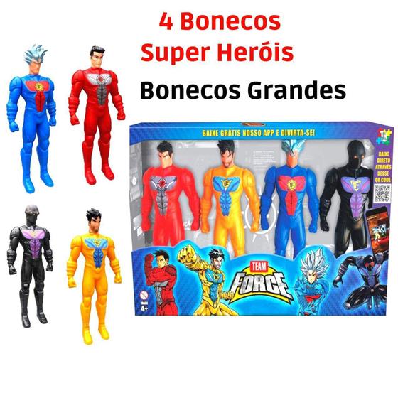 Imagem de Brinquedos Super Heróis Kit 4 Bonecos Grandes Brinquedo Infantil - Brinquedo Infantil Boneco