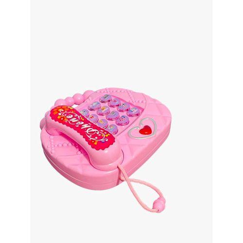 Imagem de Brinquedos Telefone infantil Musical Rosa com Som e Luz Mini Bolsa