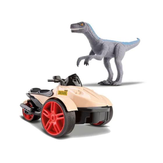 Imagem de Brinquedos Triciclo Com Fricção Dinossauro Velociraptor-Bege