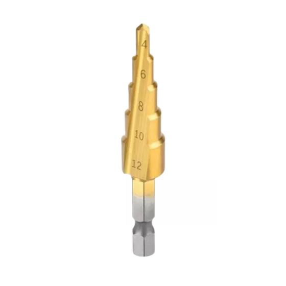 Imagem de Broca aco escalonada cone 4 a12 mm 06216 - titanium