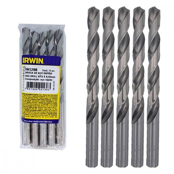 Imagem de Broca Aco Rapido Irwin 8,5 Mm - Kit C/5 Peca