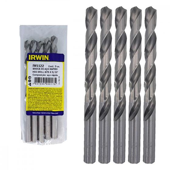 Imagem de Broca Aco Rapido Irwin   9/32'' - Kit C/5 Pecas
