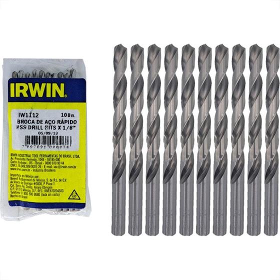 Imagem de Broca Aco Rapido Irwin (E) 1/8'' - Kit C/10 Pecas