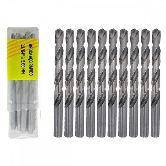 Imagem de Broca Aco Rapido Thompson 5,0Mm-13/64'' - 1328 . / Kit C/ 10 Peças