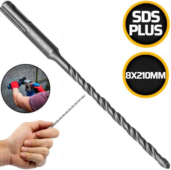 Imagem de Broca Com Encaixe Sds Plus 1 Peça 8x210mm Para Martelete