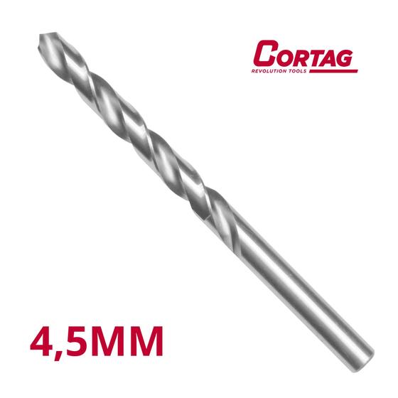 Imagem de BROCA DE ACO RAPIDO 4,5 mm - PACOTE C/ 10 UN CORTAG COD 61917