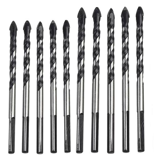 Imagem de Broca De Torção Triangular Fura Tudo 6mm 8mm Kit 10 Unidades
