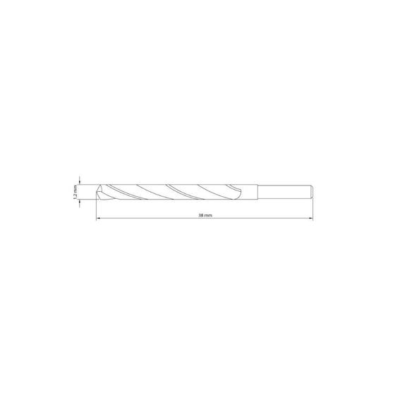 Imagem de Broca para Aço 1.2x38 mm Tramontina em Aço Rapido HSS DIN 338