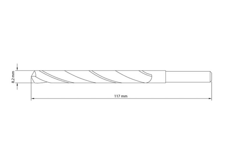 Imagem de Broca para Aço 8.2x117 mm Tramontina em Aço Rápido HSS DIN 338