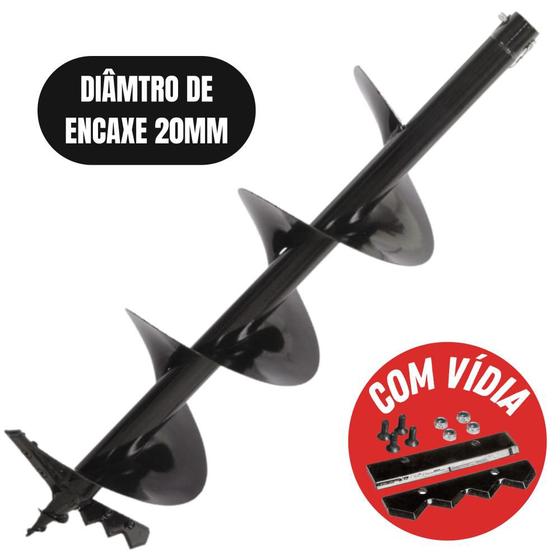 Imagem de Broca para Perfuradores de Solo Com Encaixe de 20mm e Lâmina de Videa Para Diversas Marcas