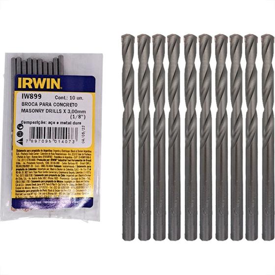 Imagem de Broca Widea Irwin 3Mm- 1/8'' - Kit C/10 Pecas