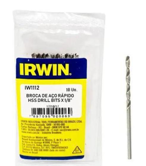 Imagem de Brocas Irwin Aco Rapido 1/8 Para Metal Iw1112 C/10 Unidades