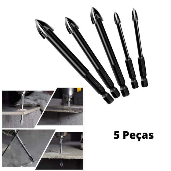 Brocas Universal De Vidro Metal Porcelanato 5 Peças Menor preço em Brocas Universal De Vidro Metal Porcelanato 5 Peças