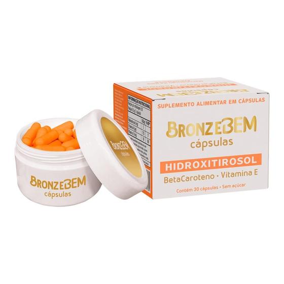 Imagem de Bronze Bem Cápsulas - Hidroxitirosol + Betacaroteno + Vitamina E (30 Cápsulas) - Bronze Bem