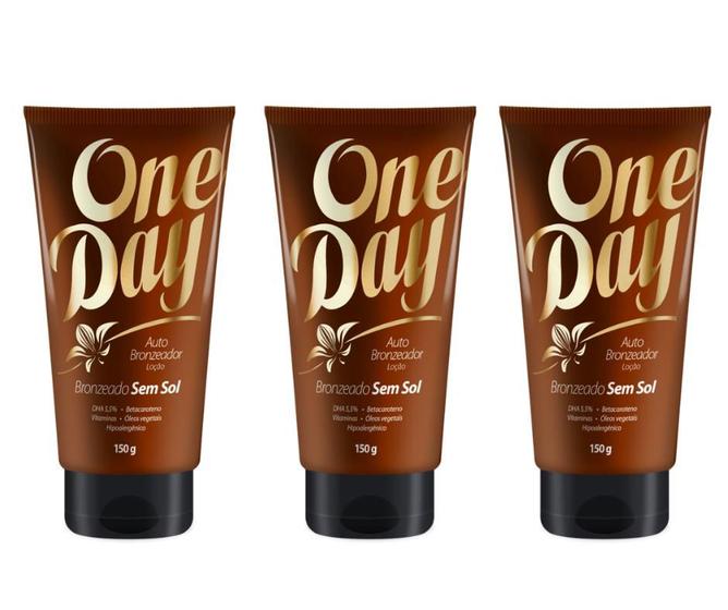 Imagem de Bronzeado Sem Sol Loção Auto Bronzeadora One Day Kit 3