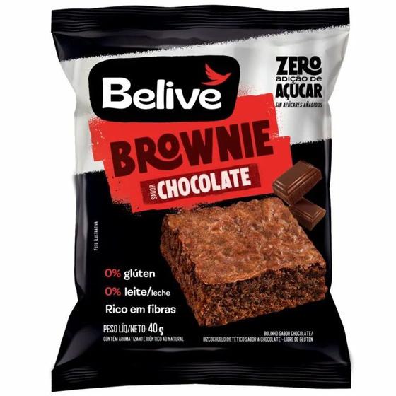 Imagem de Brownie Chocolate Zero Açúcar, Glúten e Lactose 40g Belive