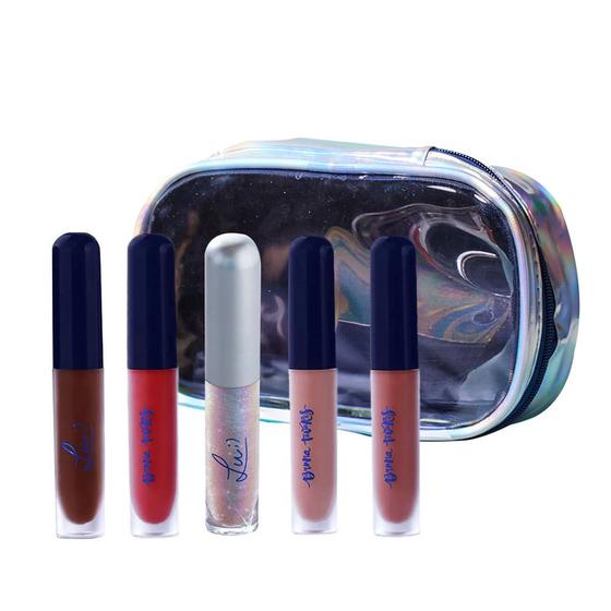 Imagem de Bruna Tavares BT + Lu Kit com 4 Batons Líquidos e 1 Gloss Labial + Frasqueira