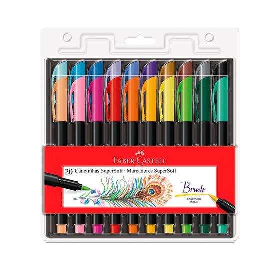 Imagem de Brush Pen FABER CASTELL SuperSoft Ponta Pincel 20 Cores