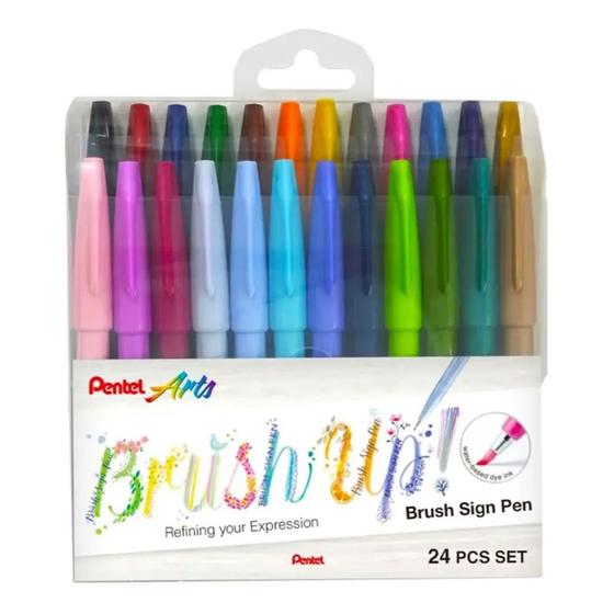 Imagem de Brush Sign Pen Pentel - Estojo com 24 Cores