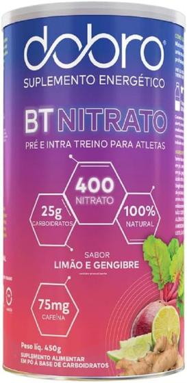 Imagem de Bt Nitrato Pré E Intra Treino Vegano Dobro 450g