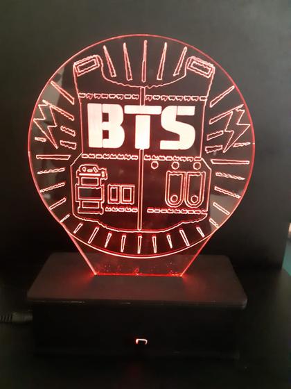 Imagem de BTS, Banda K-Pop, Luminaria Led 3d, Musica, Decoração, 16 Cores controle remoto