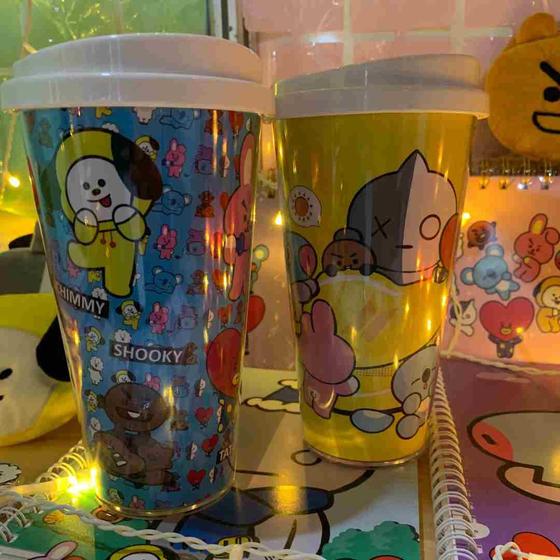 Imagem de BTS - Copo  de Plástico com Tampa BT21  480ml