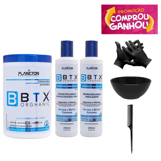Imagem de Btx Orghanic Plancton 1kg + Kit 3 Semanas Shampoo + Condicionador