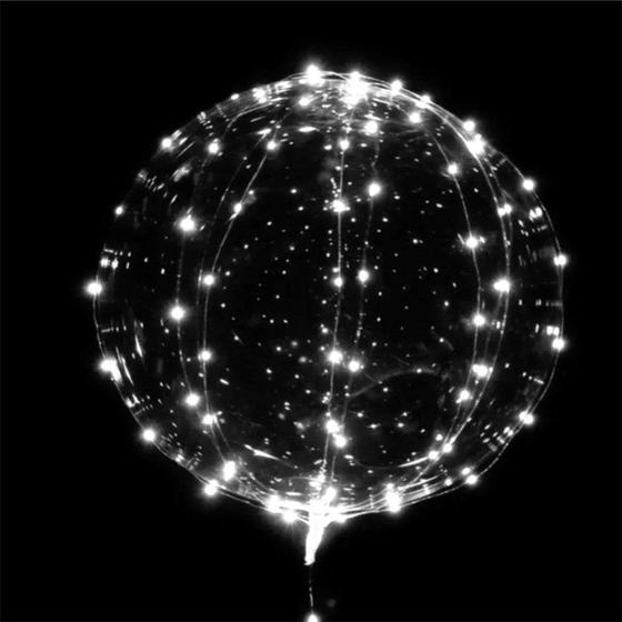 Imagem de Bubble com Fio de Led Branco - Cordão de 2m Bubble 20" - 01 Unidade - Partiufesta - Rizzo