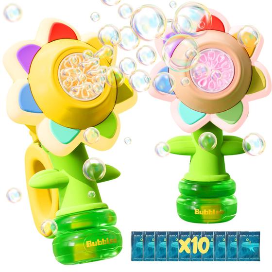Imagem de Bubble Gun JOI MEW recarregável com luzes LED, pacote com 2 unidades para crianças
