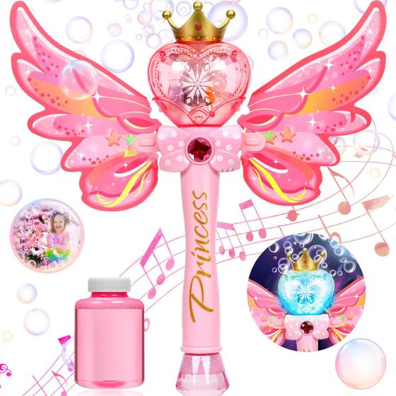 Imagem de Bubble Wands Wooess Princess para meninas de 4 a 6 anos com luz e música