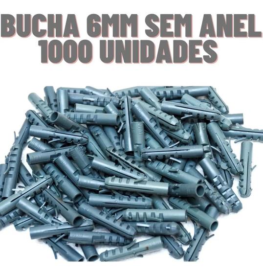 Imagem de Bucha 6mm Para Fixação Sem Anel Pacote Com 1000 Unidades