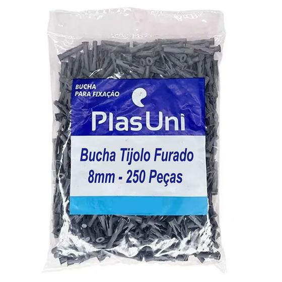 Imagem de Bucha De 8 mm Cinza Para Tijolo Furado 250 Peças