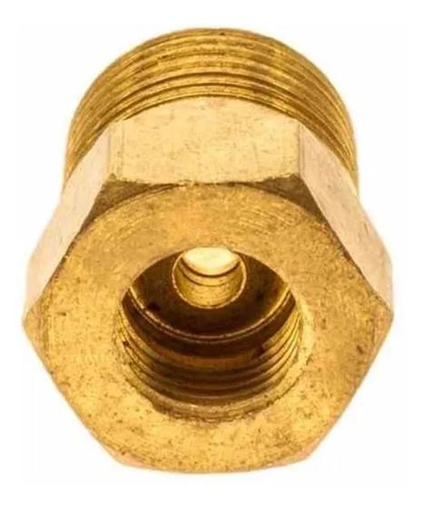 Imagem de bucha latão redutora 1/2 npt rosca externa x 7/16 unf femea