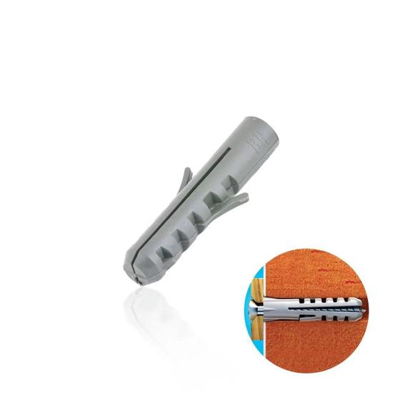 Imagem de Bucha Parede Tradicional 08 Mm Nylon Pacote Com 1.000 Unidades 
