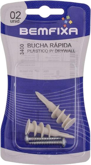 Imagem de Bucha Rápida  Plástica 38mm Para Drywall -Bemfixa