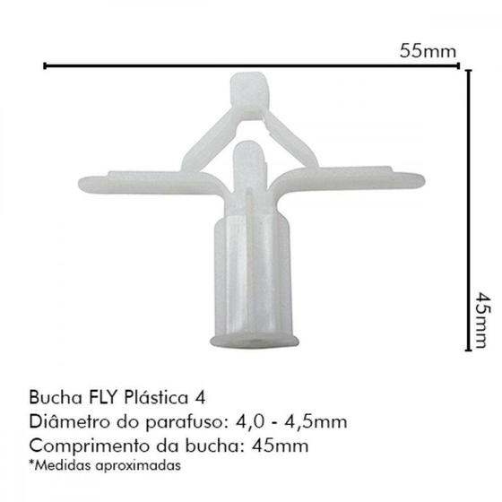 Imagem de Bucha Sfor Gesso Fly 04 C/250 - Sforplast