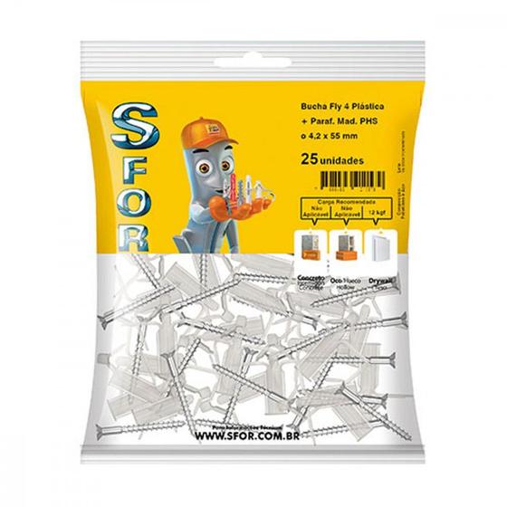 Imagem de Bucha Sfor Gesso Fly 4 24/32 C/Par C/25