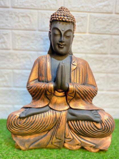 Imagem de Buda Gratidão Meditando 42 Cm Cobre