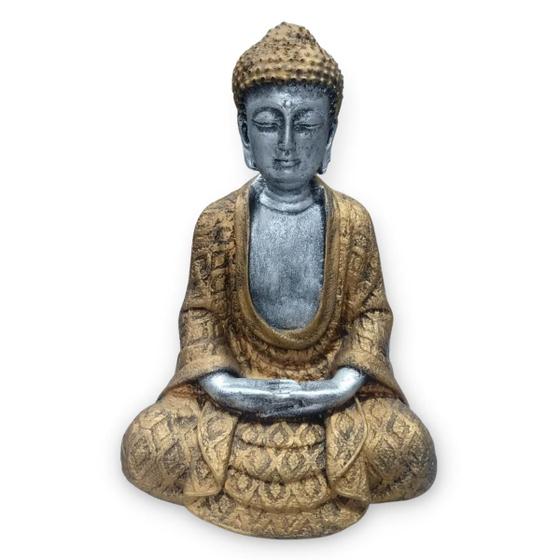 Imagem de Buda Hindu Grande - Roupa Ouro c/ Pele Prata