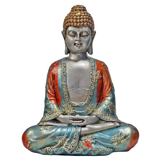 Imagem de Buda Hindu Tailandês Tibetano Estátua Marrom Grande de 22 cm