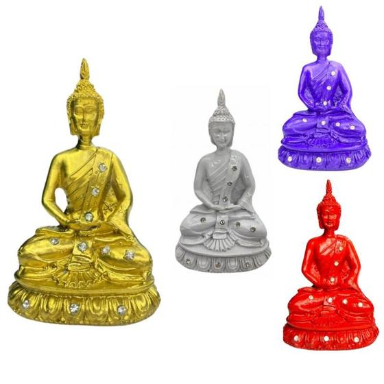 Imagem de Buda Meditação Sorte Paz em Resina 13 cm - Selecione Modelo
