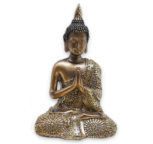 Imagem de Buda Tailandês Yoga Orando Buda Cobre Brilhante 12 cm