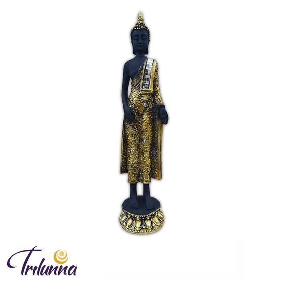 Imagem de Buda Tibetano Preto E Dourado 40cm