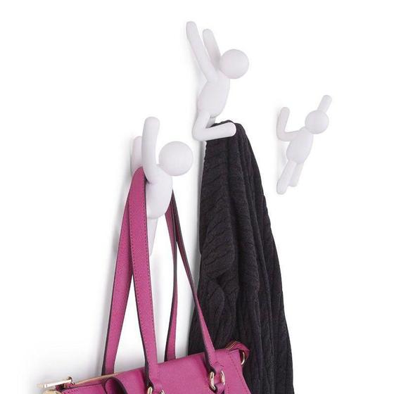Imagem de Buddy Conjunto Cabideiros De Parede 3 Peças Branco Umbra